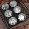 Egg Tart tool Mould Nonstick Ripple Aluminum Alloy Flower Shape Reusable Cupcake and Muffin Mold Baking Cup Tartlets Pans