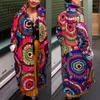 여자 코트 꽃 인쇄 긴 소매 겨울 재킷 숙녀 모직 아웃복 빈티지 캐주얼 세련된 민족 스타일 여성 코트 201112