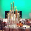 New trend wedding 8 teste candelieri candelabri di cristallo lungo tavolo candelabri centrotavola per candela LED solo senyu780