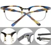 Men Optical Glasses Brand Women Half Frame Eyeglass Spectacle Frames Punk Style Eyewear Myopia Glasses Black Tortise Eyeglasses with Box