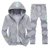Fashion Men Set Tracksuits Hooded + Pants Autumn Male Two Piece Sets Clothing Mens Casual Track Suit Sportswear Jacket+Pant 201201