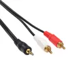 1,5 m 3,5 mm jackpluggkontakt till 2 RCA manlig stereoadapterkabel Audio Aux Cord Line för PC -telefoner TV -ljudhögtalare