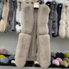 Luxury Autumn Women Vest Real Fox Fur Gilet Fashion Genuine Fox Fur Waistcoat Female Winter Outwear Coat Sleeveless Fur Jacket 201212