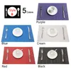 Topfinel 4 PVC Dekoratif Vinil Placemats Yemek Masası Koşucu Çarşafları için Yerin Mat Mutfak Kupası Şarap Coaster Pad T200708