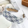 Yün Kumaş Ekose Düz Hairband Örme Geniş Kafa Hoop Basit Kafa Saç Aksesuarları Kadınlar Kızlar Için Toptan