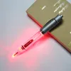 Metal LED Light Długopis LED Glow Zapalić Pióro Materiał Materiał Długopis Długopis z dodatkowym Wkładem i bateriami 201111
