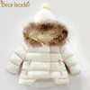 Girls Winter Coat 2020 NOUVEAU HIVER Bébé Girls Parkas Veste d'hiver pour filles Couleur Solid Baby Jacket Fourrure À Capuche Enfants Vêtements LJ201017