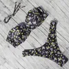 Bikinis sexy 2020 leopardo bandeu biquíni conjunto nadar roupa swimwear mulheres maiô maillot de bain femme push up brasileiro biquini t200708