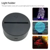 3d Night LED Light Lampe Basis LED 3D Illusion Nachtlichter 7 Farben für Schlafzimmer Kinderzimmer Wohngeschäft Cafe Office274e