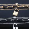 Fashion Lock Heart ketting chokers zilveren gouden ketens multi -layer wrap kraag kettingen dames hiphop mode sieraden wil en zand cadeau