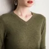 Maglioni lavorati a maglia in cashmere di capra 100% pullover da donna 15 colori scollo a V morbidi maglioni da donna di alta qualità vestiti da donna 210203