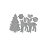 Noel Ağacı Hayvan Geyik Çerçeveleri Metal Kesme Ölür Şablonlar DIY Scrapbooking Albümü Kağıt Kart Noel Süslemeleri için Kesim Kesim HH9-3657
