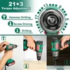 HYCHIKA 18V Brushless Driver Drill 60Nm Drill Hammer 3 Functions in 1 Brushless Driver Drill 201225