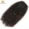 Dark Brown 2 Color Curly Hair Extensions Ponytail Remy Human Hair Drawstring Ponytail with Clips 1030inch Wavy Loose Curly Hair5209194