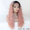 Ombre Color Synthetic Remy Hair Lace Front Wig HD прозрачный кружевные фронтальные моделирование человеческие парики для волос 181011-1b-t1532