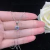 100% Real 925 Solid Silver Wisiorek Naszyjnik Okrągły Luksus 8mm 2.0ct Cyrkonia Diamond Fine Jewelry Dla Kobiet Prezent