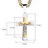 Katholische Kruzifix Pedant Halsketten Gold Edelstahl Halskette Dicke Lange Neckless Einzigartige Männliche Männer Modeschmuck Bibel Kette Y1220