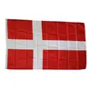 Danmark Flags Country National Flags 3'x5'ft 100d Polyester med två mässingsgrommets