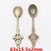 30 pièces 6315MM Vintage couleur argent or cuillère charmes antique bronze cuillère pendentif pour bracelet boucle d'oreille collier bijoux à bricoler soi-même 7288271