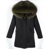 Brand Women Winter Jacket Long Docunable Ligned Black Parkas Grand Rattime Raccoon Fur Capot Coat Outwear 201202