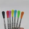 Stainless Steel Dabber smoking 121mm Concentrate Wax for dry herb water pipe glass bong digging tools with silicone tips