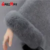 Winter Fur Coat women's Cape Jacket Plus Size Batwing Fluffy Sleeve Warm Fur Cape Women Overcoat Cloak Poncho Shawl Coat Female 201214