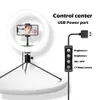 10 tum LED-bord Selfie Light Ringlight Cirkellampa med stativ Ställ telefonhållare för Zoom Tiktok Video Live Streaming Photo