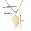 Spanien Kanarieöarna La Palam Karta Pendant Halsband för kvinnor Tjej Män Smycken