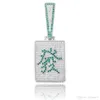 Personality Iced out Chinese mah-jong FA Rich Pendant Necklace Hip hop Jewelry Necklace Cubic Zircon Men's Women Gift