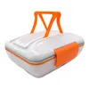 ONEUP 220V Lunch Box elettrico riscaldato Bento Box portatile in acciaio inossidabile Scaldavivande Contenitore per alimenti Lunchbox con stoviglie T200710