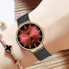 Ultra fino senhoras relógio marca de luxo mulheres relógios à prova d 'água rosa ouro aço inoxidável quartzo calendário relógio de pulso montre femme 201116