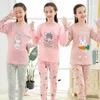 Mignon animal adolescent pijamas hiver pyjama pour enfants ensembles manches longues pyjamas enfants garçons vêtements de nuit pour filles 12 14 16 ans LJ201216
