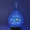 3D001 Mini LED Air Purifier 1000ML Ultra Humidifier Fireworks Design Colorful Light Essential Oil Y200416