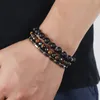 3 brins de perles en pierre faits à la main, bracelets porte-bonheur pour hommes et femmes amoureux, bracelet élastique, bijoux de décoration de Club de fête, pièces/ensemble