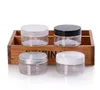 300 X 100g Plastic Cosmetic PET Jar Flat Shape Facial Cream Jar Bottle Portable Container with Assorted Cap Wholesale SN1799