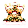 2020 ornamentos colgantes de la Navidad Alek Familia DIY Nombre de DIY Cuarentena Decoración de árbol de Navidad 2/3/4/5/6 Familia personalizada