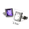 cristal roxo abotoaduras quadrado do negócio do diamante camisa Cuff Link botão de jóias homens moda vai e navio da gota de areia