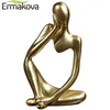 Ermakova Myśliciel Statua Streszczenie Żywica Rzeźba Mini Sztuka Dekoracyjne Biurko Figurki Figurki Office Bookshelf Home Decor 220212