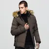 2020 Parkas à capuche hommes veste d'hiver nouveau col de fourrure épaissir veste coupe-vent vêtements d'extérieur pour hommes Abrigos Hombres noir armée vert