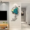 Meisd Nordic Clock Wendulum Geometria Duży Zegarek Home Quartz Silent Wall Art Zegary Nowoczesny Akrylowy Horloge Home Decor Naklejki LJ201204