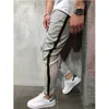 TJWLKJ erkek pantolon erkek kontrol pantolon çizgili hip hop ince rahat pantolon moda sweatpantsmen'in tulumları Punk pantolon Joggers 201118