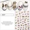 Leaf Butterfly Black White Flower Nail Sticker Sexy Leopard Animal Decal Rose Geometry Self-Adhesive Nail Decoration