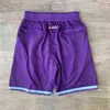 Heren shorts Team Basketball Short Just Don Bear Retro Sport Shorts Hip Pop Pant Met Zak Rits Joggingbroek Paars Wit Zwart Blauw Rood Geel Me