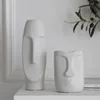 VILEAD Più dimensioni Ceramica Viso Vaso Figurine Creativo Europa Ornamento Soggiorno Studio Portico Artigianato Decorazione della casa Accessori T200710