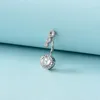 Copper Zircon Belly Button Rings Rhinestone Crystal Men Women Navel Ring Body Piercing Jewelry Fashion Accessories 3