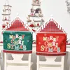 Chair Covers Christmas Cover Cute Letter Print Snowflake Plaid Dining Caps Slipcovers For Home Party Decor