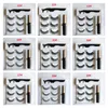 2020 Novos Eyelashes Falsos Magnéticos Eyelashes Sintéticos 3 pares de cílios com pinças em uma caixa de 10 estilos denso delineador magnético