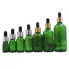 Navulfles lege groene glazen zandgouden zilveren ring zwart rubberen top cosmetische verpakking parfum etherische olie pipet flesjes 5 ml 10 ml15 ml 20 ml 30 ml 50 ml 100 ml 100 ml