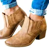 Autumn Female Short Cylinder Boots PU Leather High Heels Boots Women Ankle Casual Shoes1