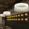 Lampadari a led moderni nordici Arredamento del soggiorno Lampadario a catena Negozio di tessuti creativo Catena di nappe Luci sospese a LED per ristoranti